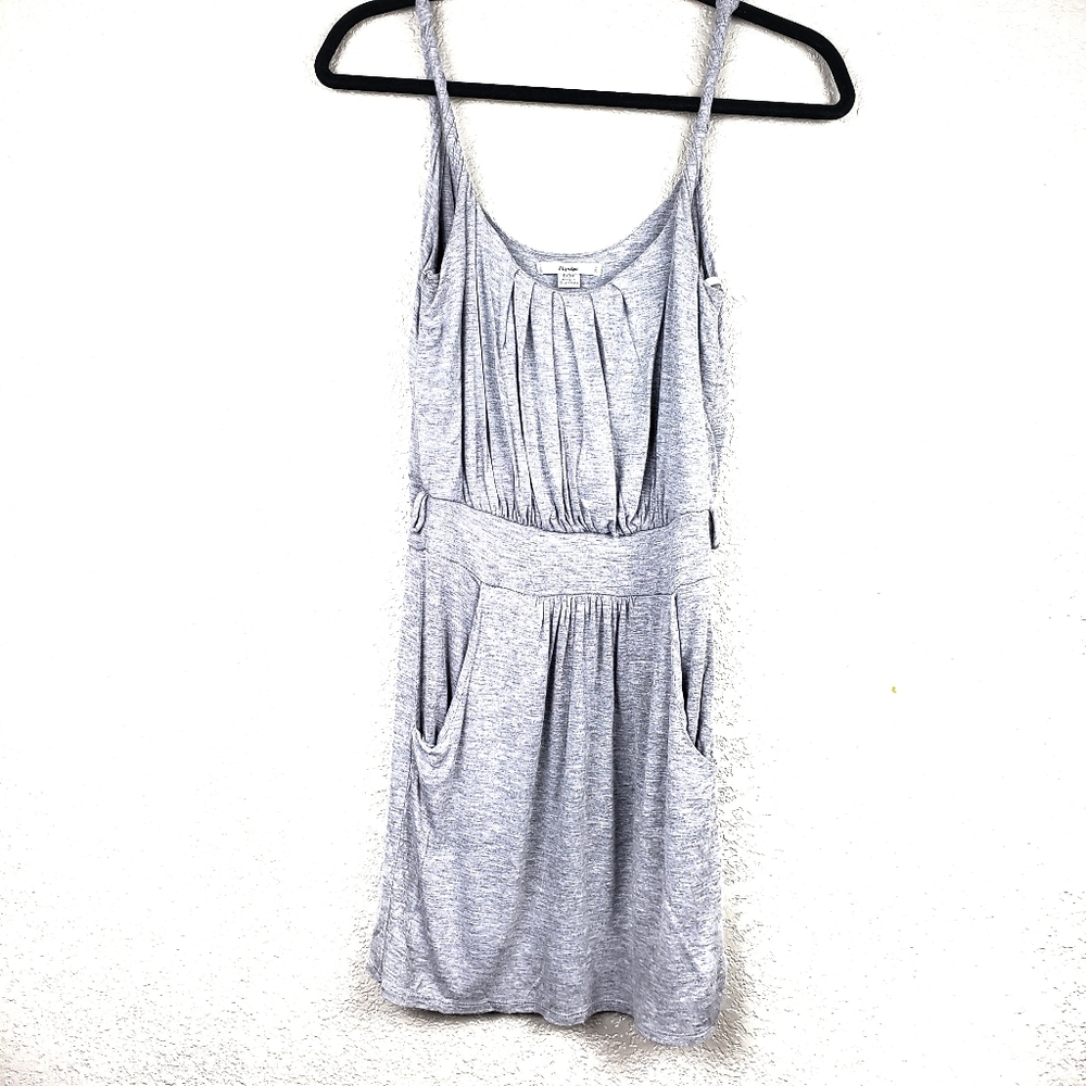 Papaya rouched spaghetti sleeveless small dress
